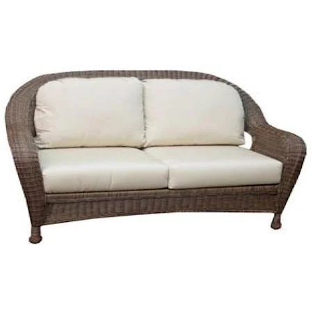 Casual Loveseat with Curved Back and Box Cushions